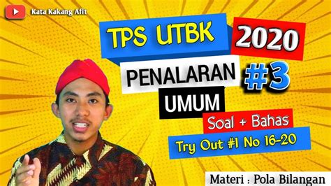 Minggu, 5 juli 2020 06:09 wib. Soal Utbk 2020 Tps Terbaru - SOALNA