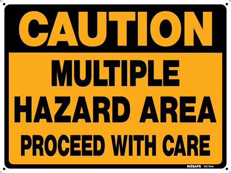 Caution Multiple Hazard Area Sign Westland Workgear