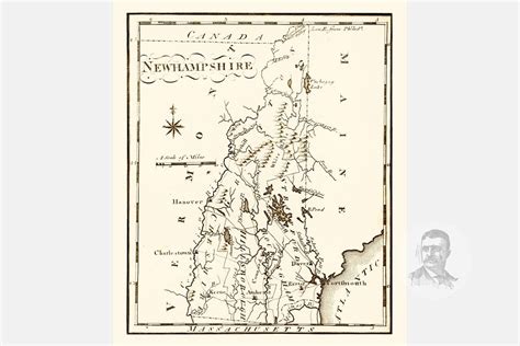 Vintage New Hampshire Map 1795 Old Map Of New Hampshire Etsy
