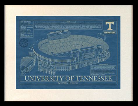 Tennessee Neyland Stadium Blueprint Art Stadium Blueprint Company