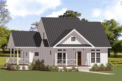 Plan La Charming One Story Two Bed Farmhouse Plan With Wrap