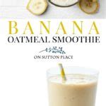 1/2 cup white oats, 2 bananas, 3 dates, 2 tbsp peanut butter, 3 cups milk, 1/2 tsp vanilla extract, 1 tsp coconut flakes, 10 almond nuts. Banana Oatmeal Smoothie Recipe & Video - On Sutton Place