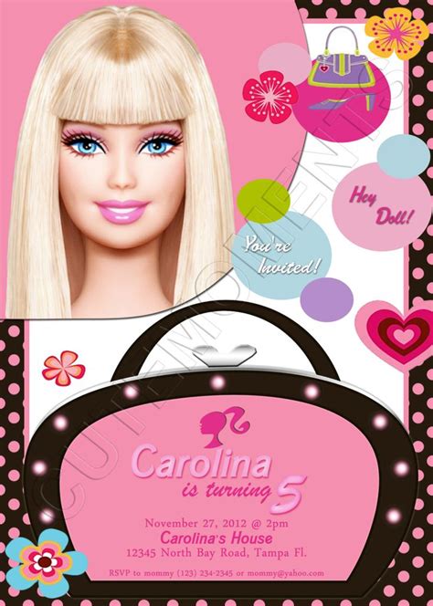 Barbie Personalized Birthday Party Invitation By Cutemoments Could Use This As Alternative