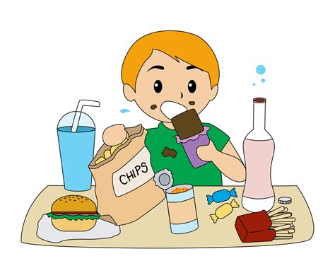 Children Eating Junk Foods Cartoon Clip Art Library