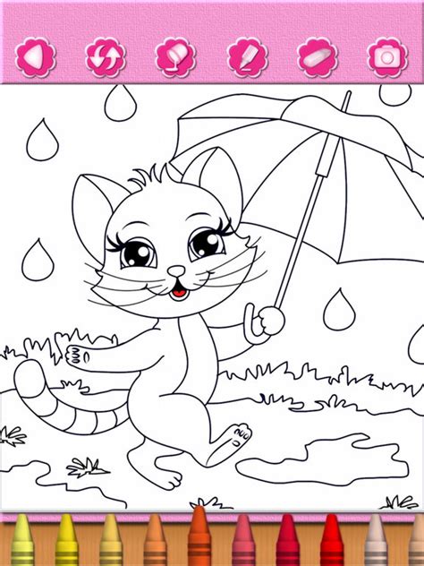 Coloring Pages Cute Cat Kitty Kitten Coloring Book Educational