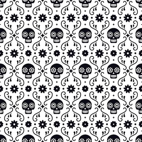 Premium Vector Day Of The Dead Seamless Pattern With Skulls And