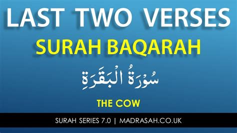 Learn The Last Two 2 Verses Surah Baqarah 285 And 286 Amanar Rasulu