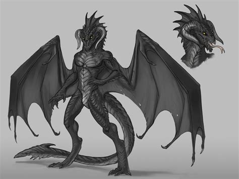 Anthropomorphic Black Dragon