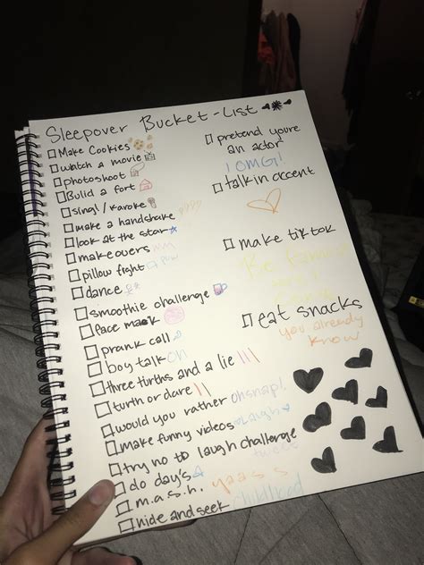 best friend bucket list things to do at a sleepover best