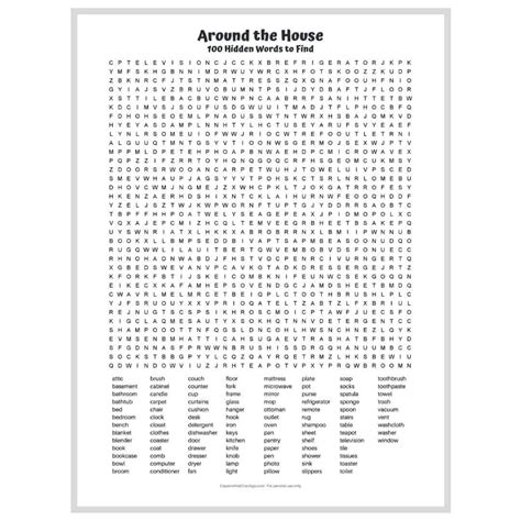 Printable Word Searches 100 Words