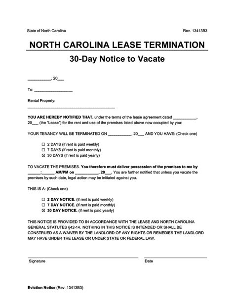 Free North Carolina Eviction Notice Forms Notice To Quit Free North