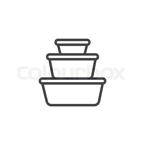 Plastic Food Containers Outline Icon Stock Vector Colourbox