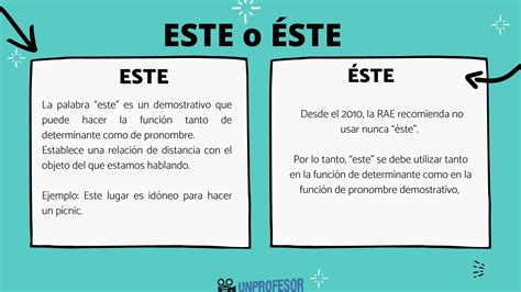 Diferencias Entre Este Y Éste Con Ejercicios ¡resumen