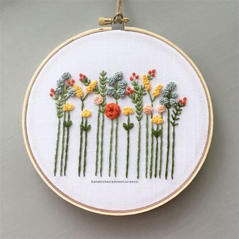 Wildflowers Hand Embroidery Kit - Indian Summer - And Other Adventures Embroidery Co