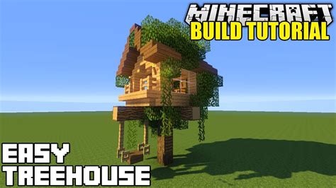 Minecraft How To Build A Treehouse Tutorial Simple And Easy Easy