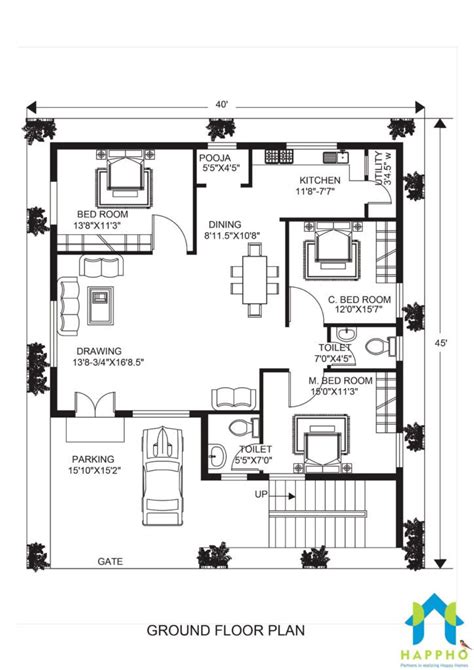 10 Modern 3 Bhk Floor Plan Ideas For Indian Homes Happho