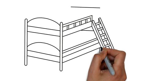 How To Draw A Bunk Bed Step By Step Youtube