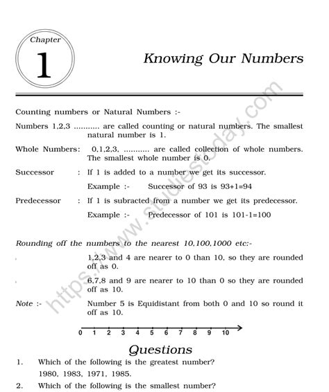 Cbse Class 6 Mental Maths Knowing Our Numbers Worksheet