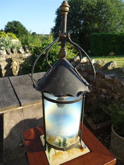 Antiques Atlas Arts And Crafts Lantern With Vaseline Shade