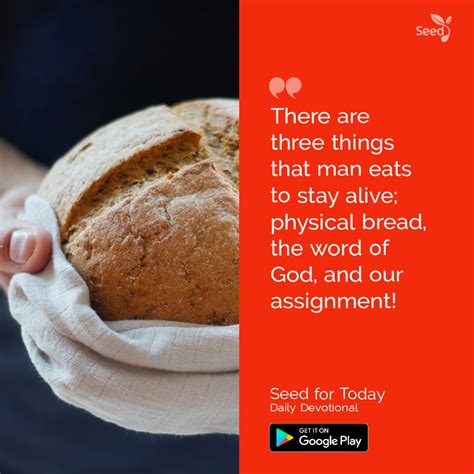 Man Must Not Live By Bread Alone Seed For Today Daily Devotional