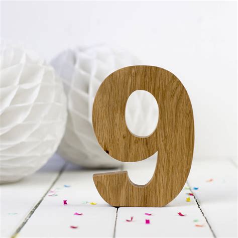 Wooden Number Set Oak By Letters Etc