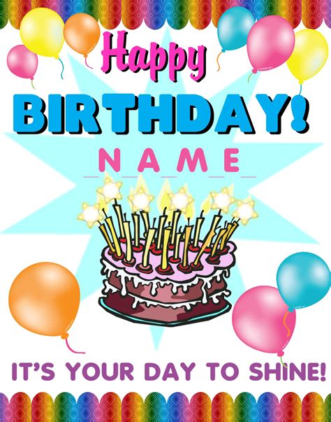 Free Printable Birthday Poster Personalized

