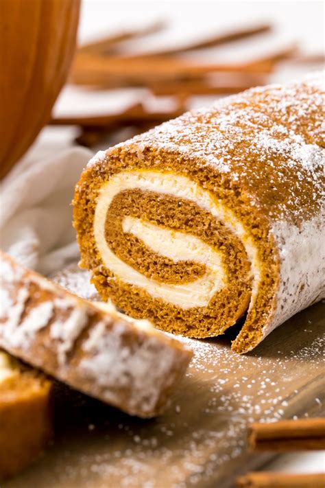 Traditional Simple And Sweet A Pumpkin Roll With Cream Cheese Filling
