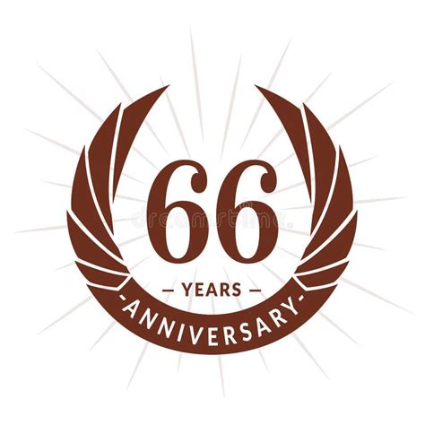 66 Years Anniversary Design Template Elegant Anniversary Logo Design Sixty Six Years Logo