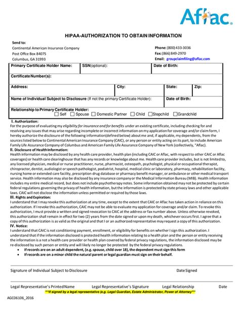 Aflac Printable Claim Forms Printable Aflac Accident