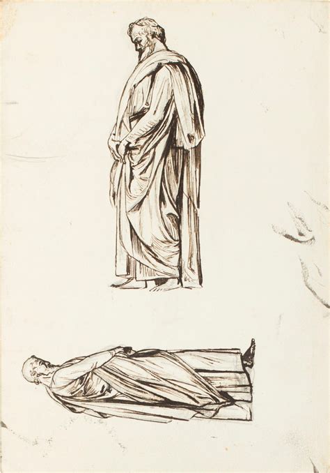Two Drawings Of A Standing Male Figure Works Of Art Ra Collection