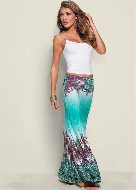 Cute Maxi Skirt Outfits To Impress Everybody05 Maxi Skirt Outfits Printed Maxi Skirts Cute