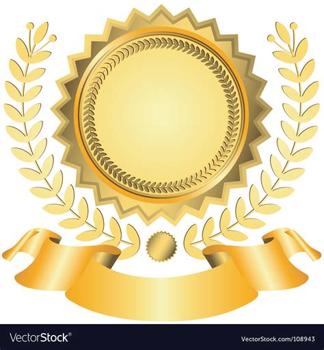 Golden Award With Ribbon Royalty Free Vector Image