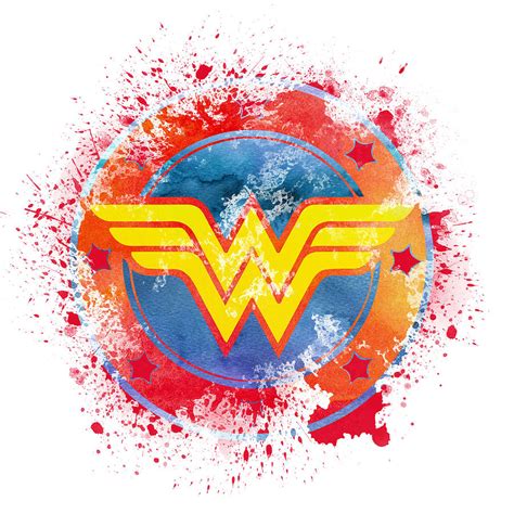Wonder Woman Watercolor Splashes Logo Digital Art By Mihaela Pater