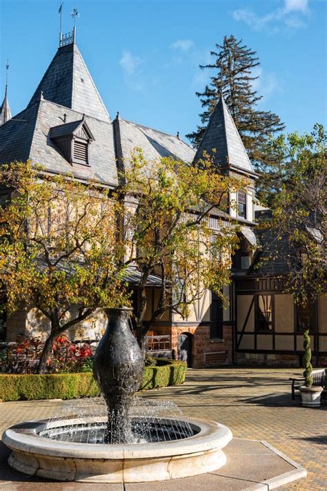 Tudor Mansion Winery Building In Napa Valley California Stock Image