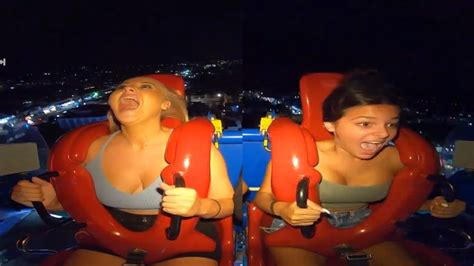 Girls Getting Scared Funny Moments Of Slingshot Ride Funny Ride