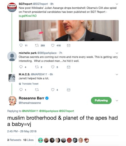 Roseanne Abc Tv Show Cancelled Roseanne Barr Dropped By Agent And Syndicators After Racist Tweet