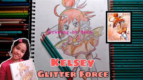 Kelsey Glitter Sunny Pencil Watercolor Drawing Glitter Force Art By Mira Glitterforce