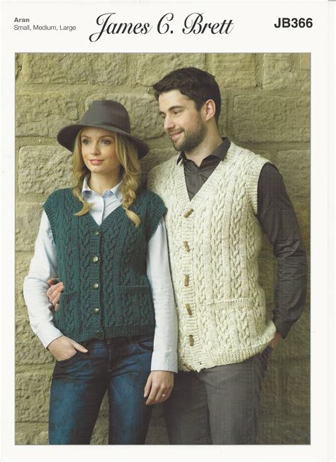 In this section, you can find free aran knitting patterns. James C Brett Men s and Ladies Waistcoats Aran Knitting ...
