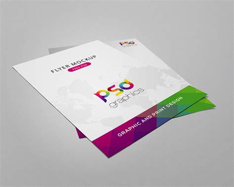 The biggest source of free photorealistic logo mockups online! Flyer Mockup Free PSD Graphics - Download PSD