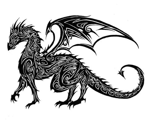New Tribal Dragon By Tribalchick101 Easy Skull Drawings Cool Tattoo
