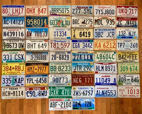 50 State Set Of Us License Plates In Good Condition Rusticplates