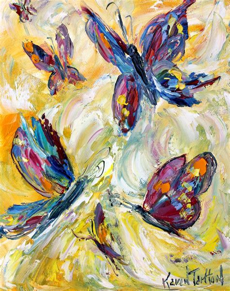 Butterfly Art Painting Original Oil Abstract Impressionism Fine Art On