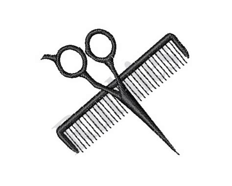 Scissors And Comb Machine Embroidery Design Etsy