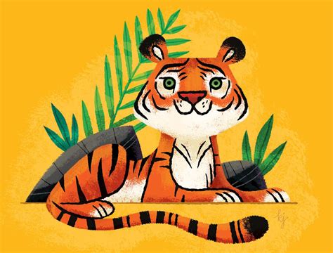 Tiger On Behance Tiger Illustration Tiger Art Drawing Cartoon Tiger
