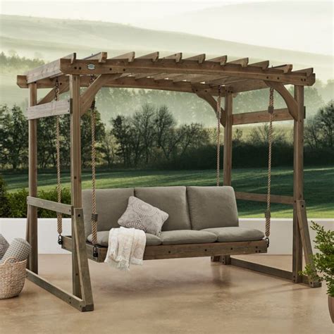 Pergola Lounger Porch Swing With Stand Porch Swing With Stand Wood