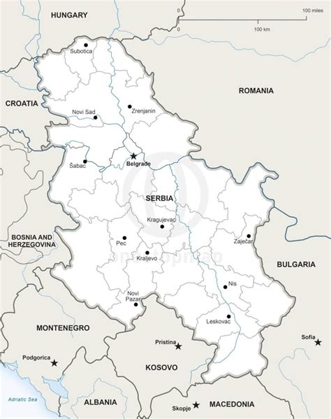 Vector Map Of Serbia Political One Stop Map