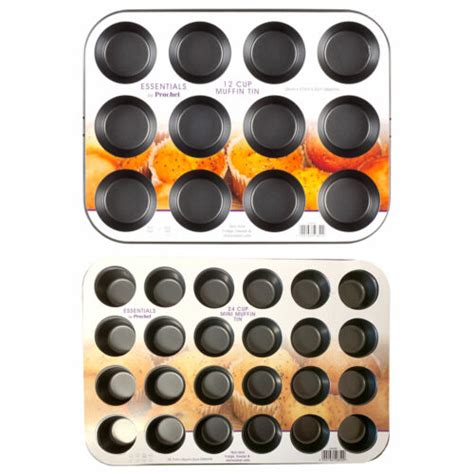 Essentials By Prochef 12 Or 24 Cup Muffin Cupcake Tin Non Stick Oven