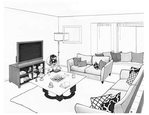Drawing Living Room 66372 Buildings And Architecture Printable