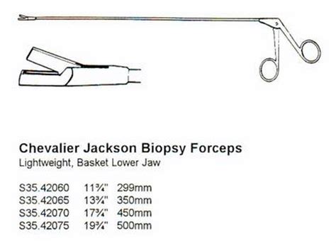 Chevalier Jackson Biopsy Forceps Lightweight Basket Jaw 1975 500mm
