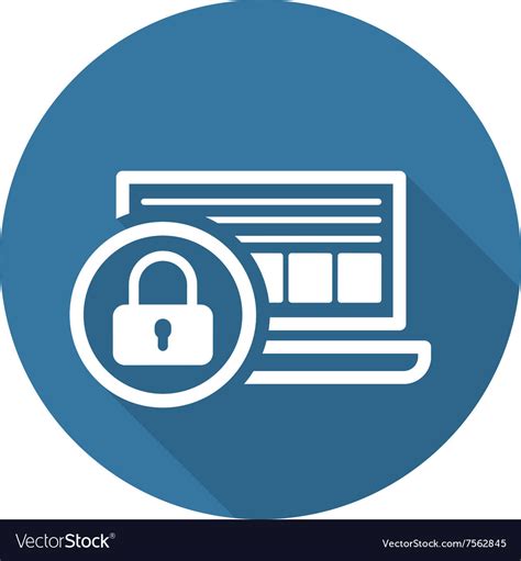 Network Security Icon Flat Design Royalty Free Vector Image